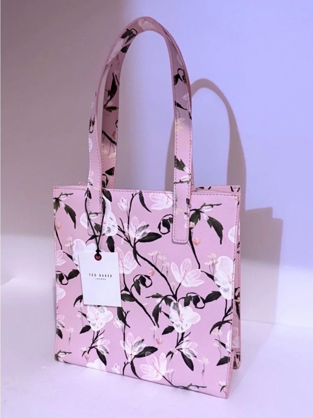 Ted Baker Pink Floral ICON Tote with White Blooms
